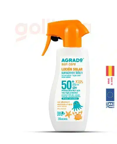 لوسیون ضد آفتاب کودک آگرادو SPF50+، 250 میلی لیتر: محافظت حداکثری از پوست حساس کودکان در برابر آفتاب